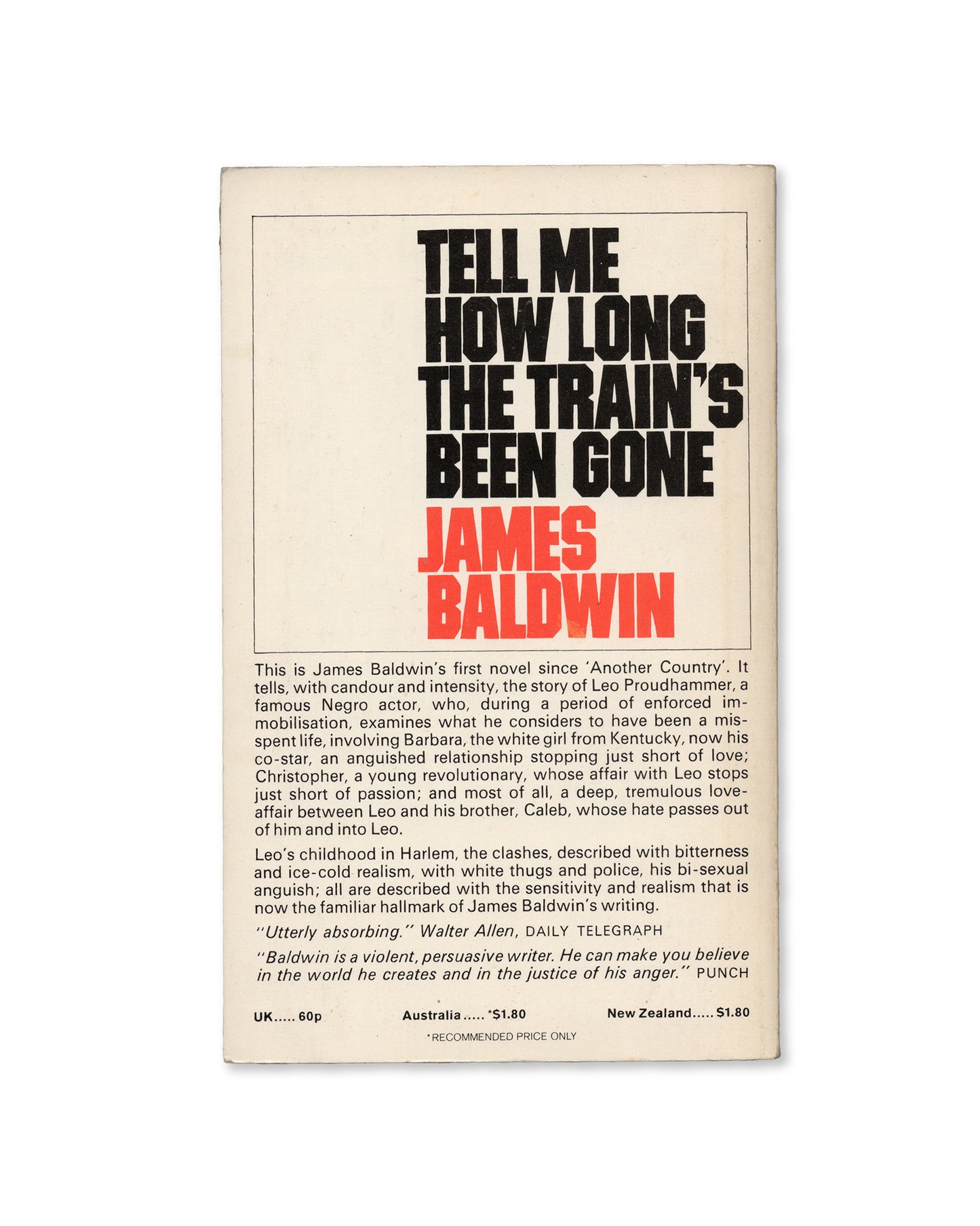 Tell Me How Long The Train’s Been Gone by James Baldwin