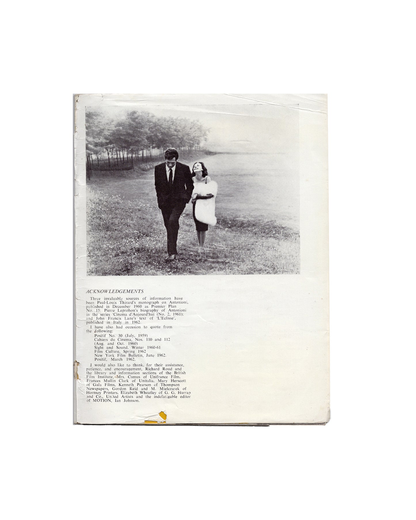 Antonioni by Philip Strick (A motion Monograph)