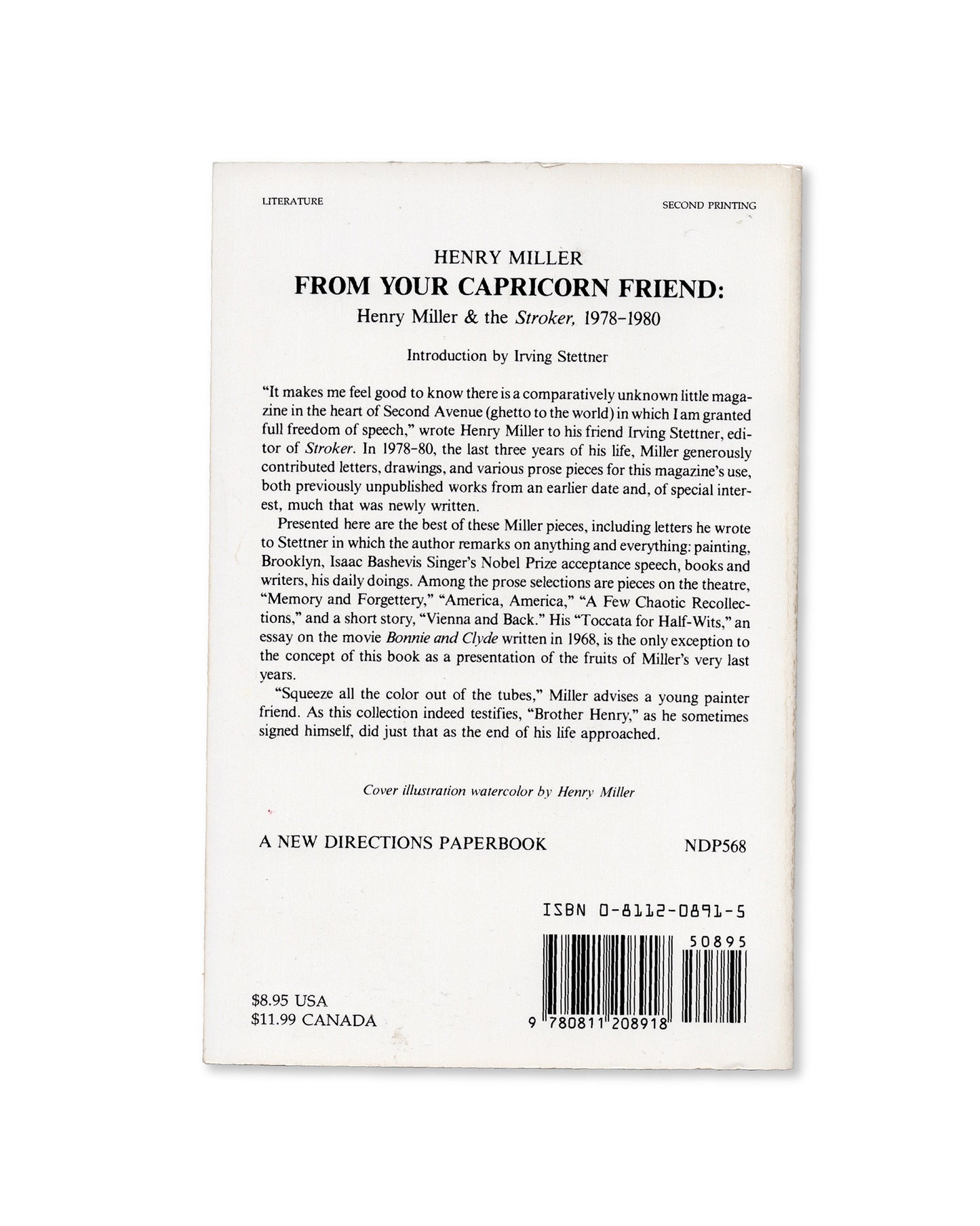 From Your Capricorn Friend by Henry Miller