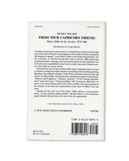 From Your Capricorn Friend by Henry Miller