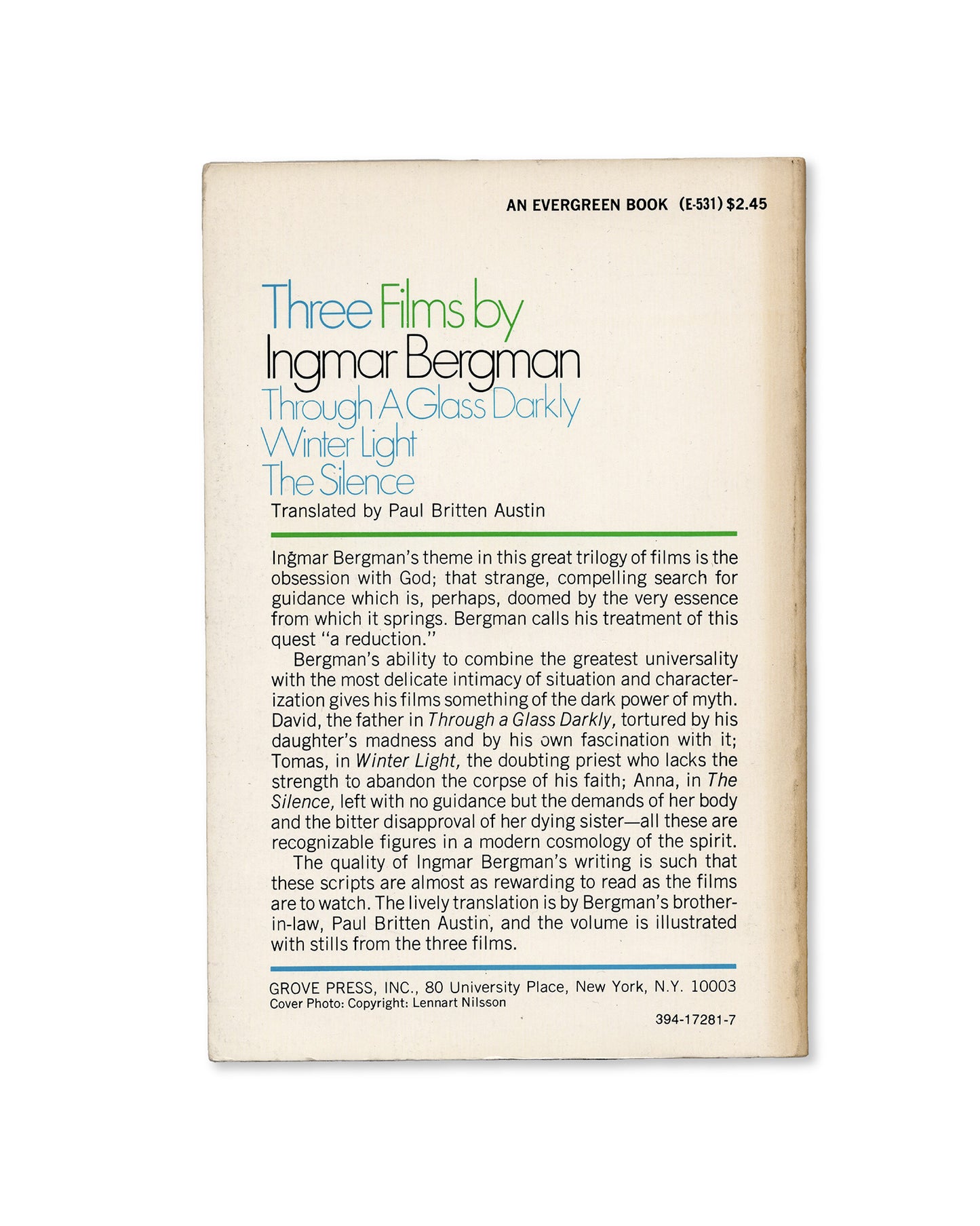 Three Films by Ingmar Bergman
