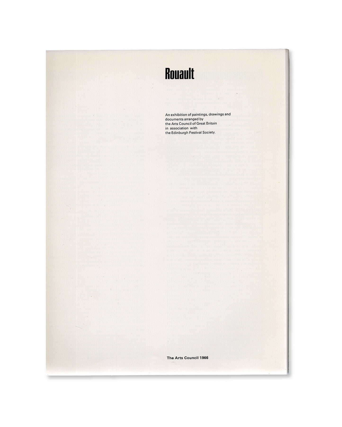 Rouault - 1966 - The Arts Council Exhibition Catalogue
