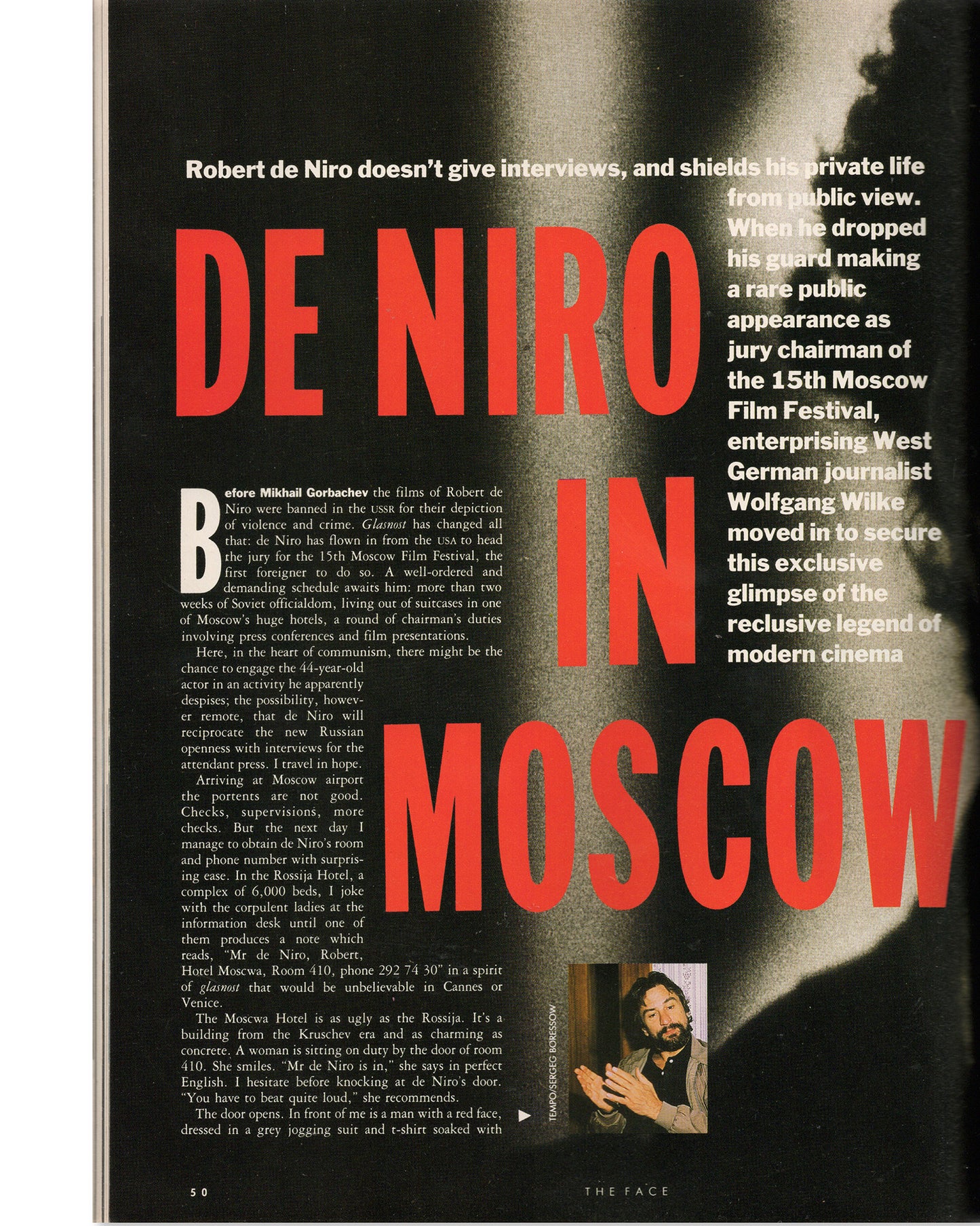 Robert De Niro - The Face Magazine