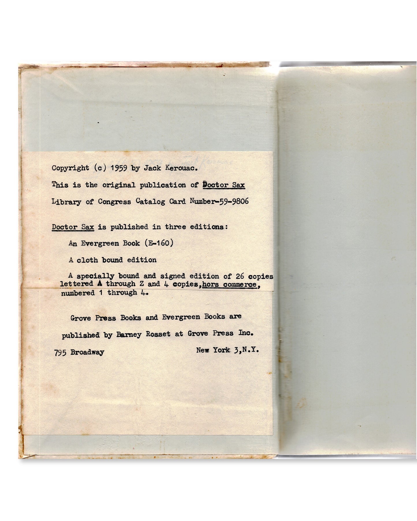 Doctor Sax by Jack Kerouac