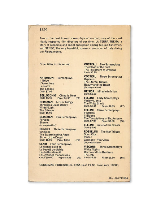 Two Screenplays by Luchino Visconti