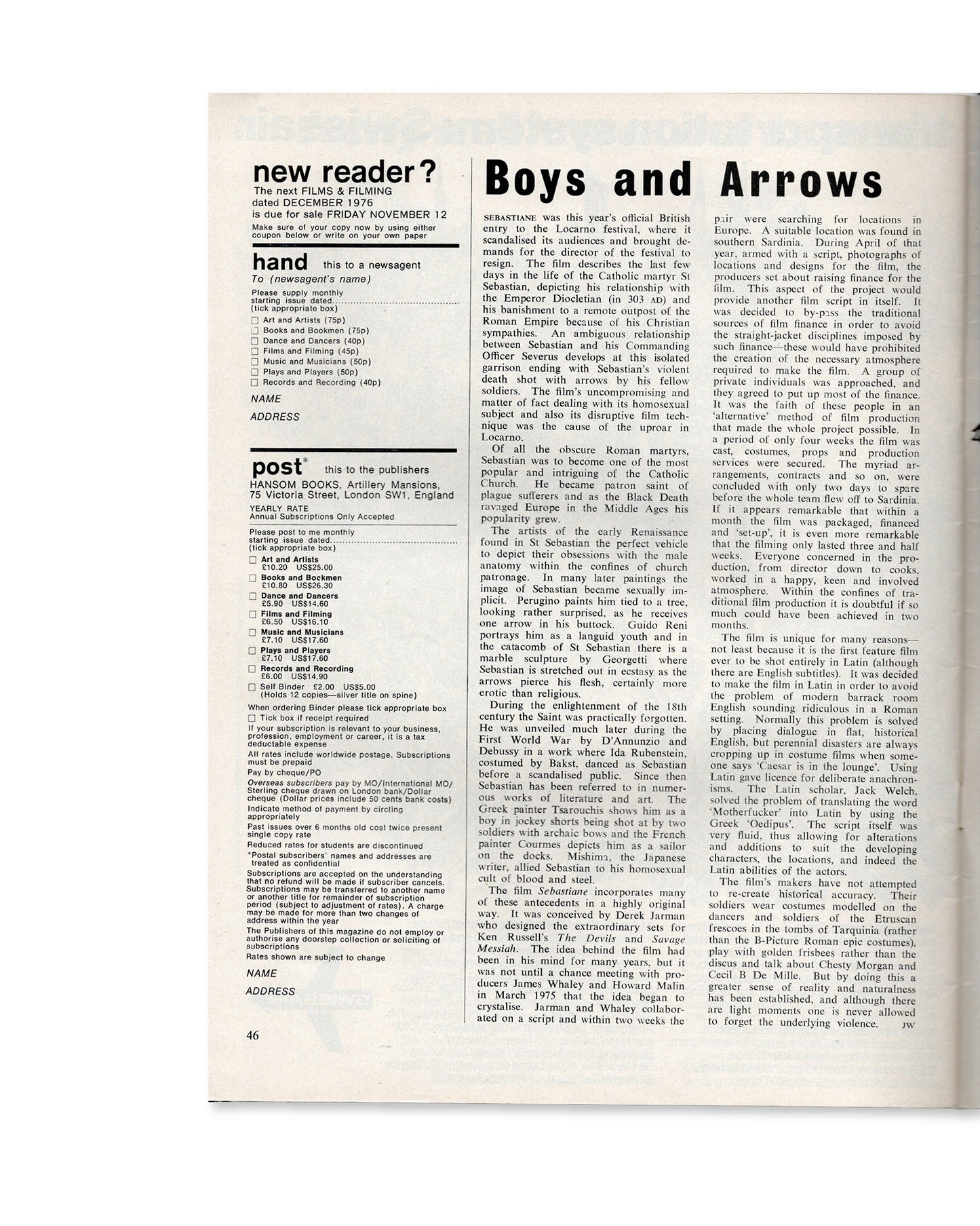 Films and Filming Magazine: November 1976