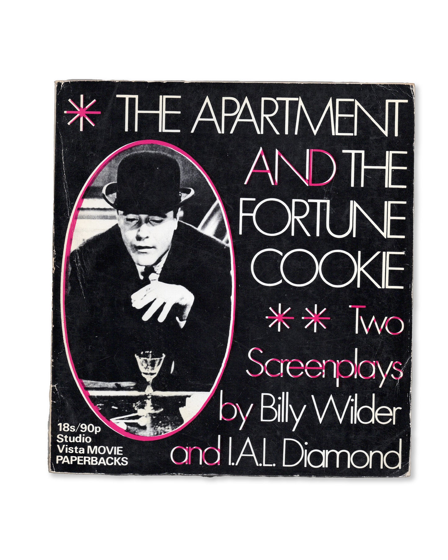 Cover of the book 'The Apartment and the Fortune Cookie' featuring two screenplays by Billy Wilder and I.A.L Diamond with a photo of Jack Lemmon on the cover