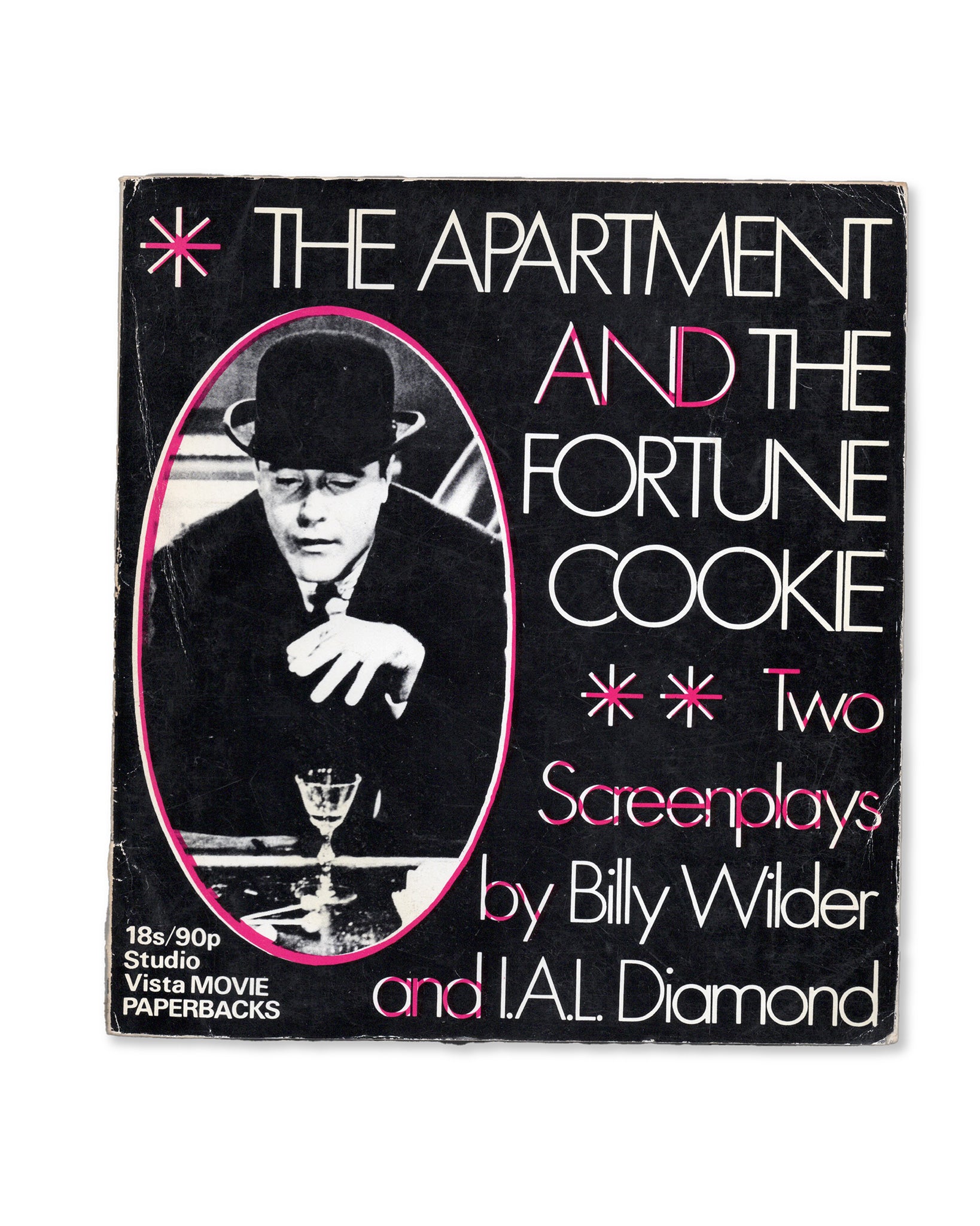 Cover of the book 'The Apartment and the Fortune Cookie' featuring two screenplays by Billy Wilder and I.A.L Diamond with a photo of Jack Lemmon on the cover