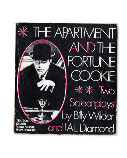 Cover of the book 'The Apartment and the Fortune Cookie' featuring two screenplays by Billy Wilder and I.A.L Diamond with a photo of Jack Lemmon on the cover