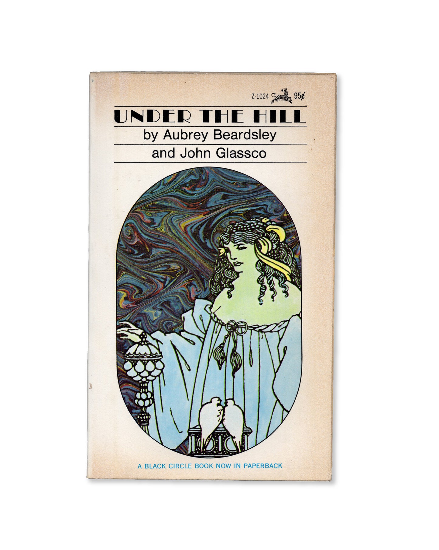 This image features the cover of a book titled "Under the Hill" by Aubrey Beardsley.