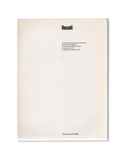 Rouault - 1966 - The Arts Council Exhibition Catalogue