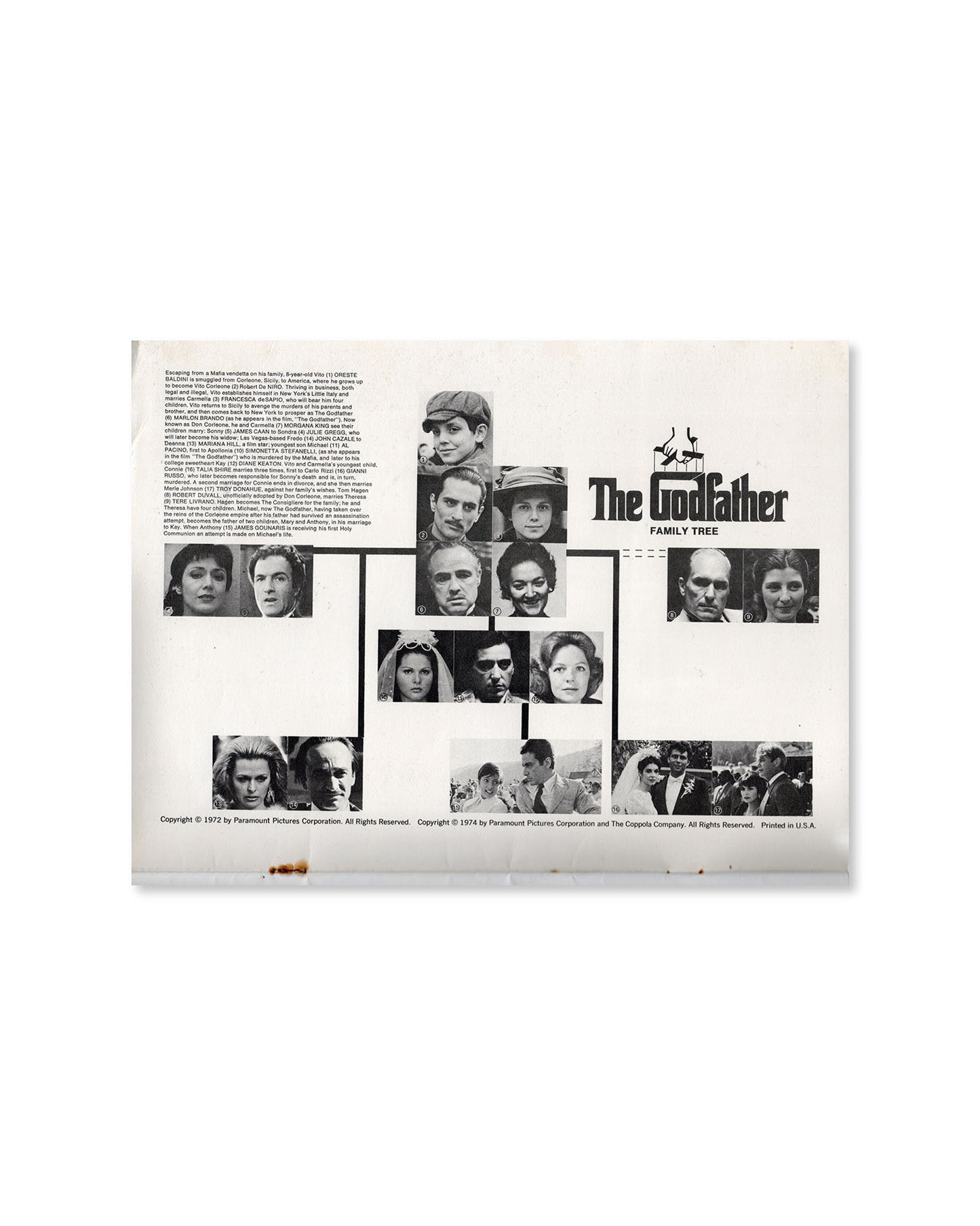 The Godfather Part II (1974) Movie Program