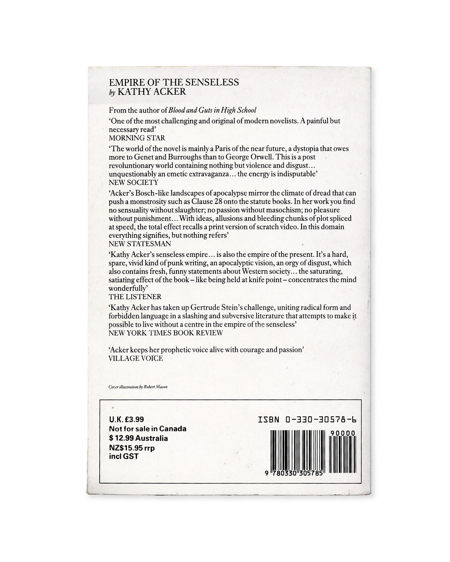 Empire of the Senseless by Kathy Acker