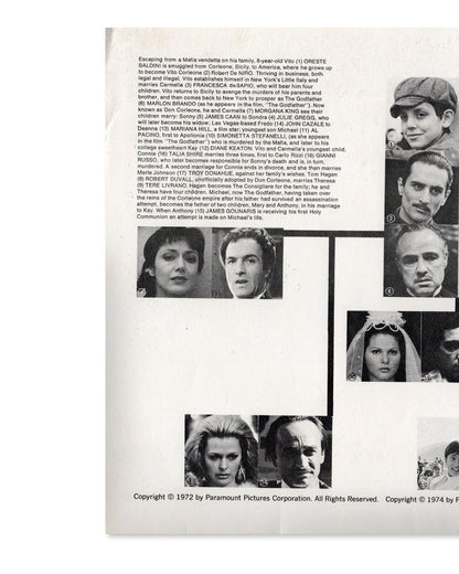The Godfather Part II (1974) Movie Program