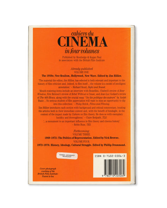 Cahiers Du Cinéma Volume 2: 1960's New Wave, New Cinema, Re-evaluating Hollywood by Jim Hillier