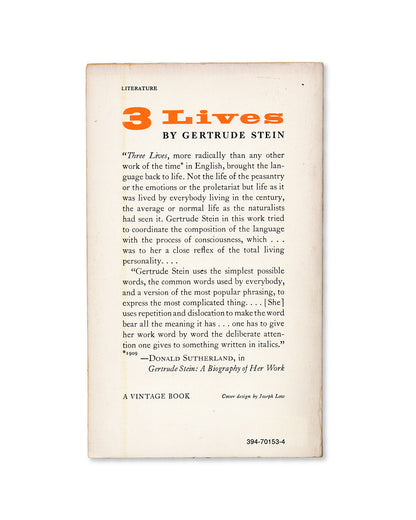 Three Lives by Gertrude Stein