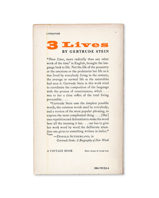 Three Lives by Gertrude Stein