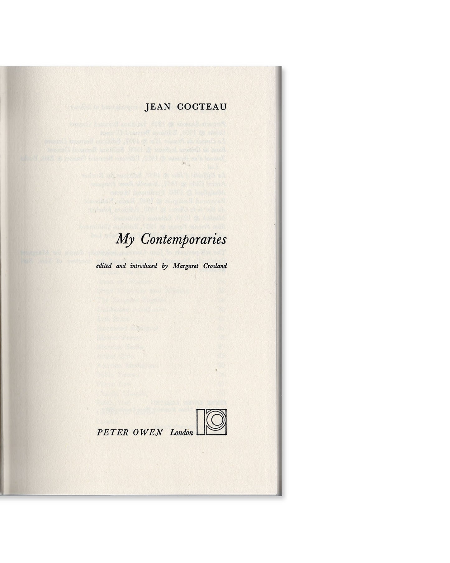 my contemporaries by Jean Cocteau
