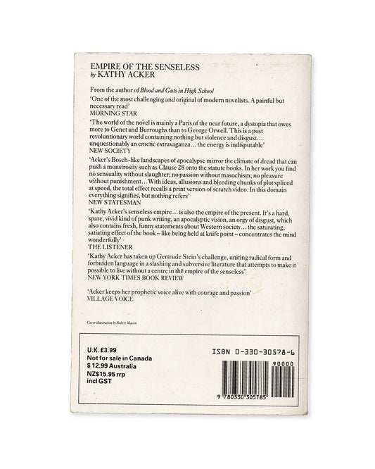 Empire of the Senseless by Kathy Acker