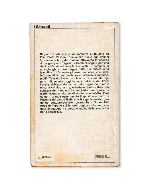 Ragazzi di vita by Pier Paolo Pasolini
