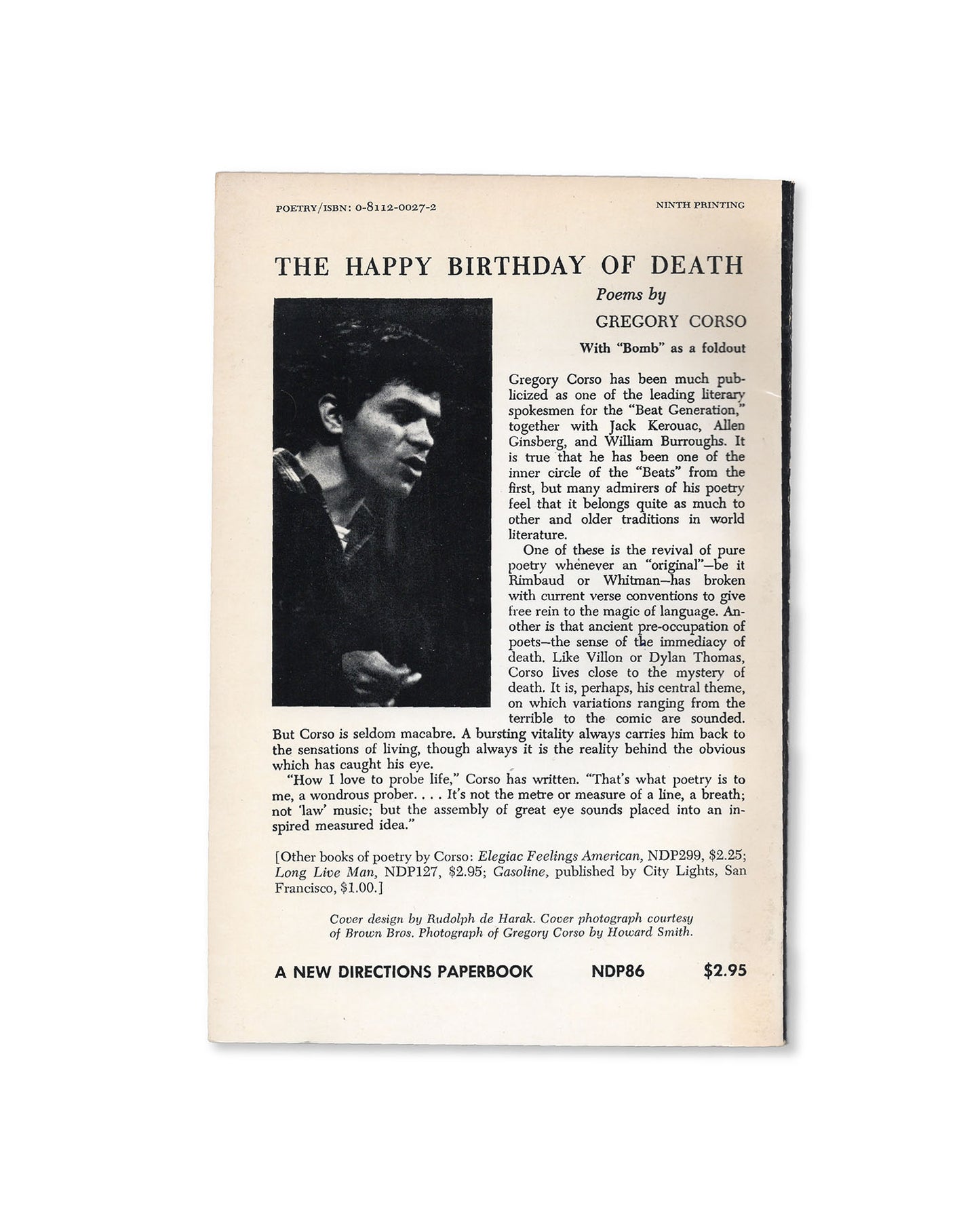 The Happy Birthday of Death by Gregory Corso