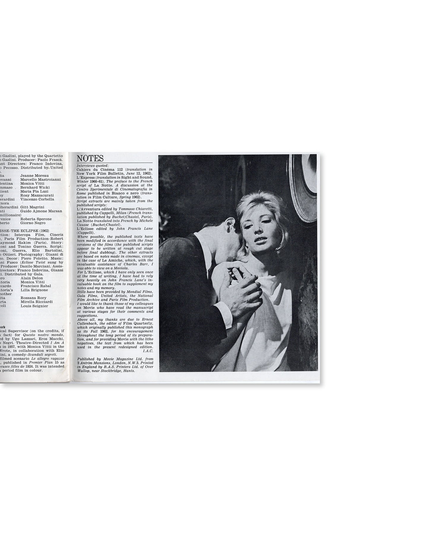 Michelangelo Antonioni - A Study by Ian Cameron