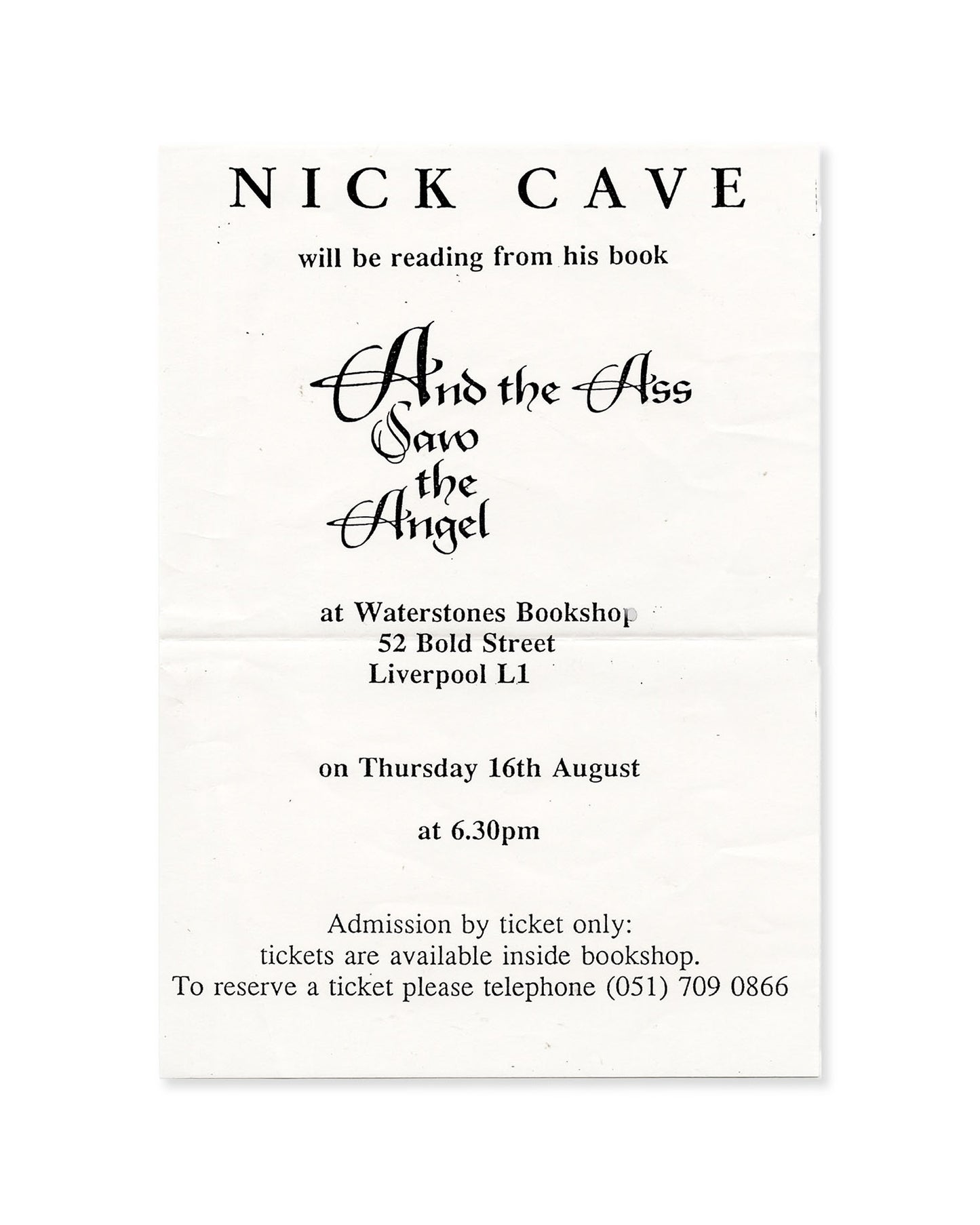 And the Ass Saw the Angel by Nick Cave (Signed First Edition) & Ephemera