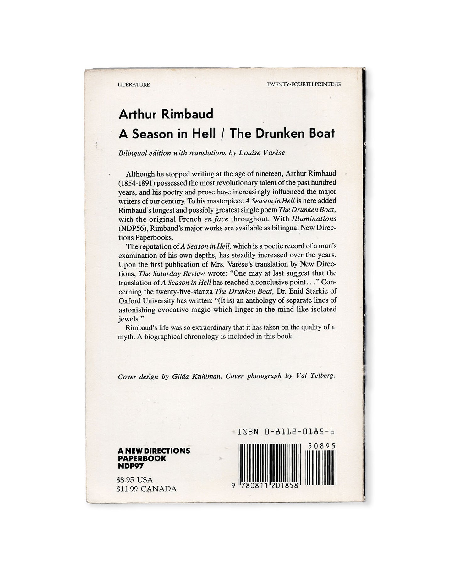 A Season in Hell and The Drunken Boat by Arthur Rimbaud