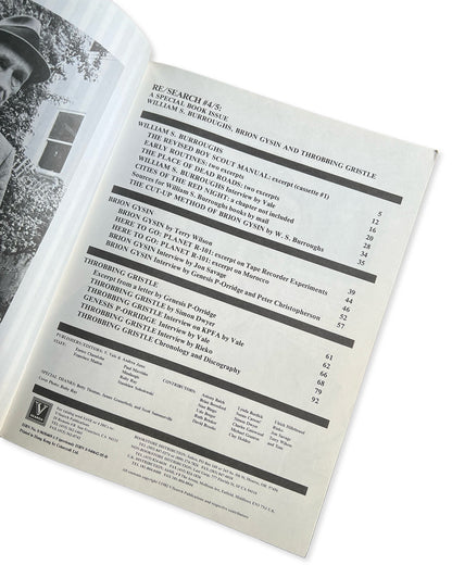 RE/Search #4/5 William S. Burroughs, Throbbing Gristle, Brion Gysin by V. Vale and Andrea Juno