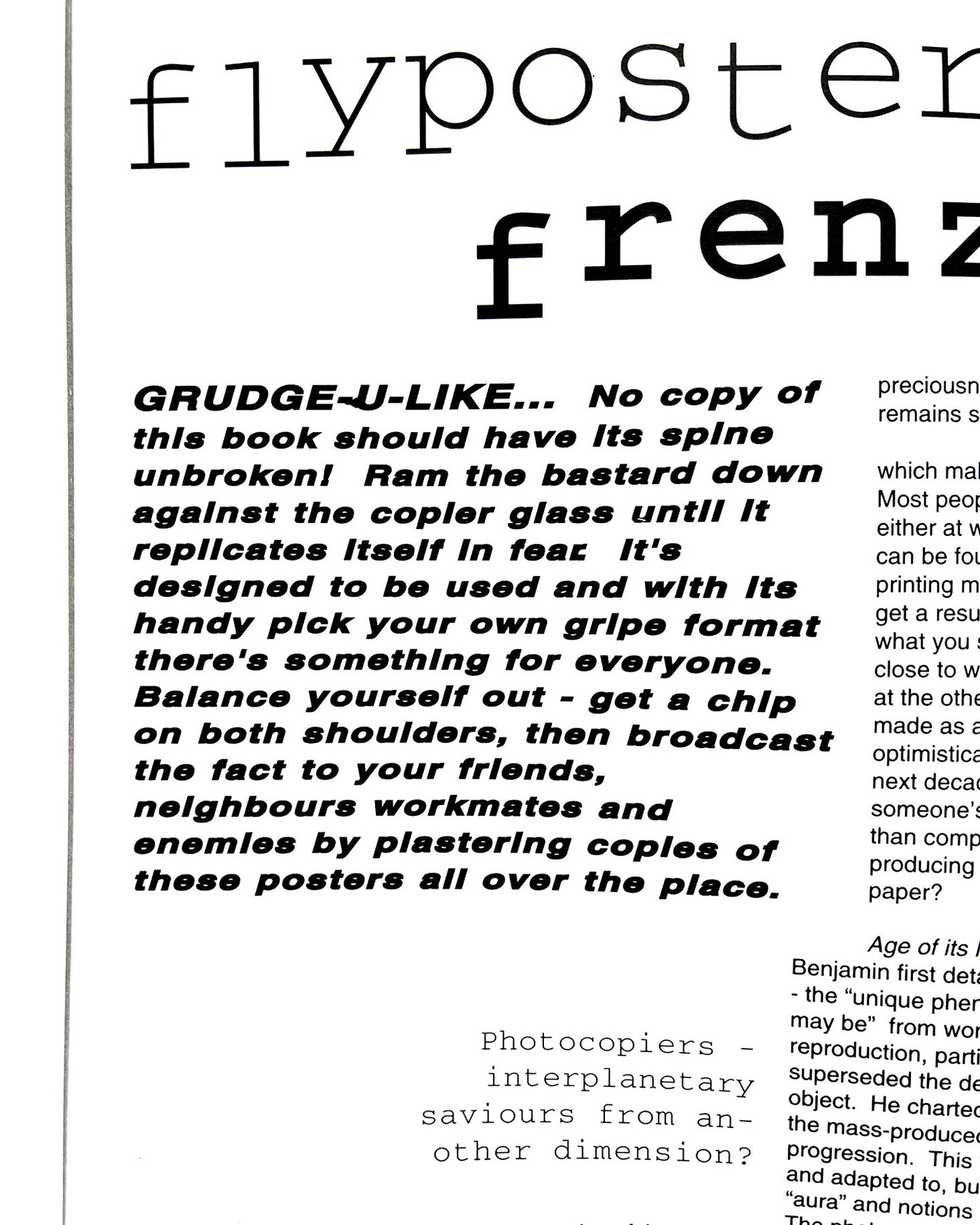 Flyposter Frenzy - Posters from the Anticopyright Network by Matthew Fuller